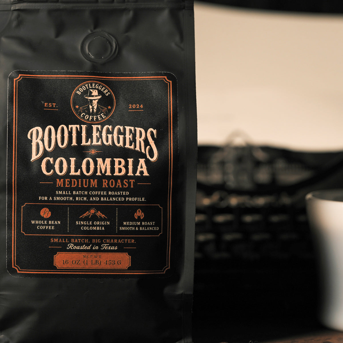 Bootleggers Coffee Colombia single-origin medium roast coffee, 16 oz bag